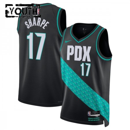 NBA Børn Trøje Portland Trail Blazers Shaedon Sharpe 2025-26 Nike City Edition Sort Swingman NBA Børn Trøje Portland Trail Blazers Shaedon Sharpe 2025-26 Nike City Edition Sort Swingman